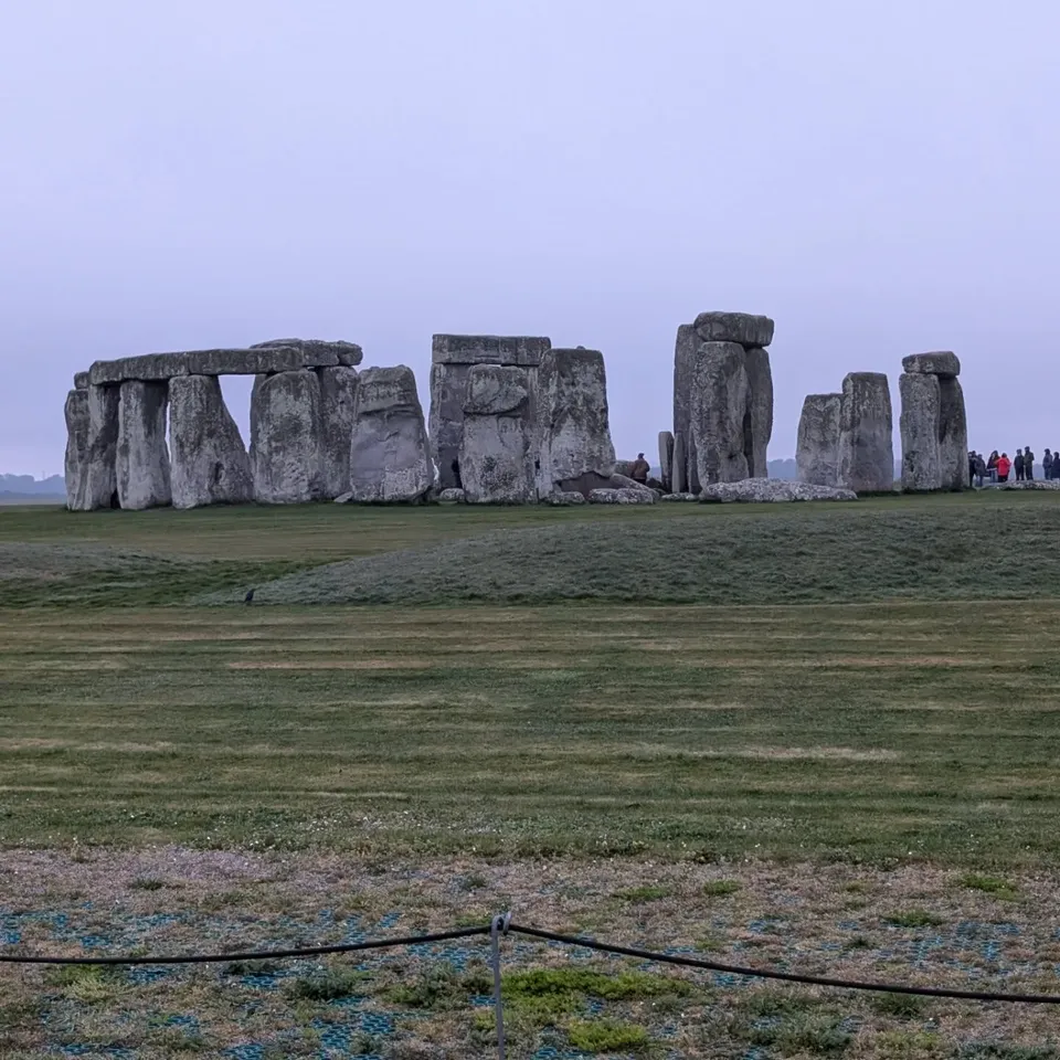 Stonehenge under a grey evening sky